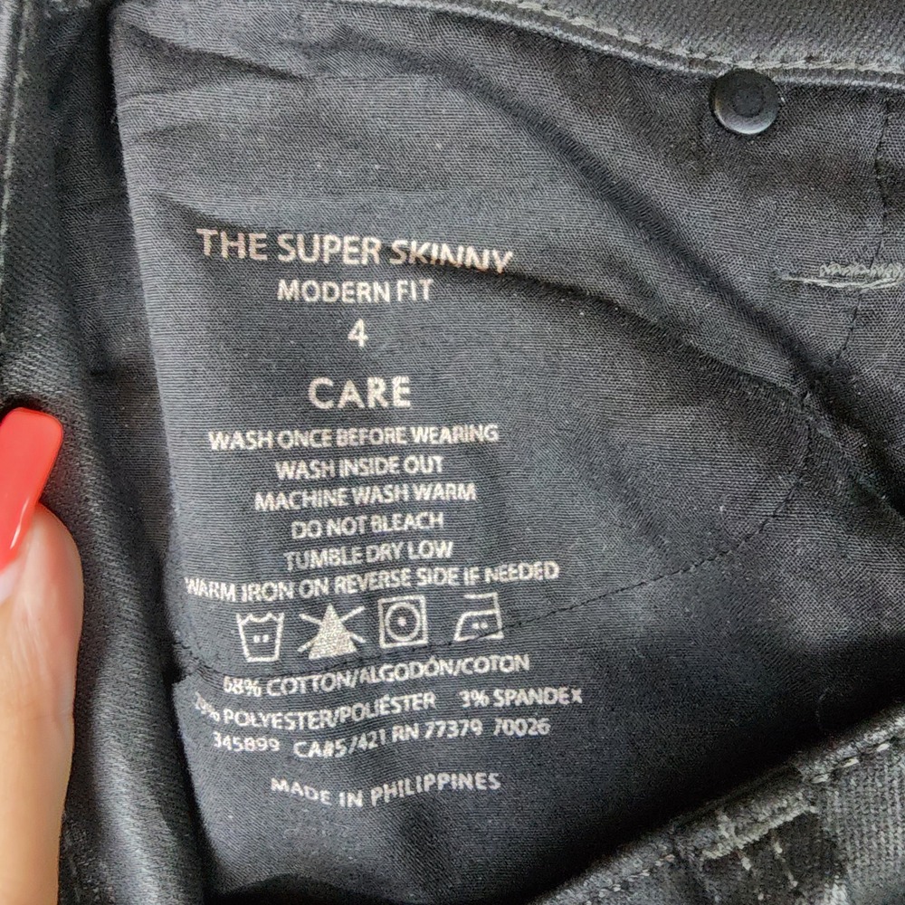 Ann Taylor Pants Womens 4 The Super Skinny Modern Fit Black Coated EUC - Picture 7 of 8